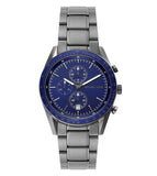 Michael Kors Accelerator Chronograph Blue Dial Grey Steel Strap Watch For Men - MK9111