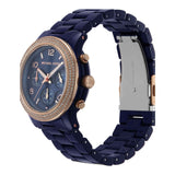 Michael Kors Runway Chronograph Blue Dial Blue Steel Strap Watch for Women - MK7423