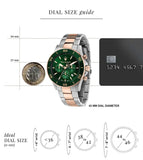 Maserati Competizione Chronograph Green Dial Two Tone Steel Strap Watch For Men - R8873600004