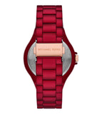 Michael Kors Lennox Analog Crystals Red Dial Red Steel Strap Watch for Women - MK7455