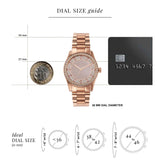 Michael Kors Lexington Three Hand Mother of Pearl Pink Dial Rose Gold Steel Strap Watch For Women - MK7444