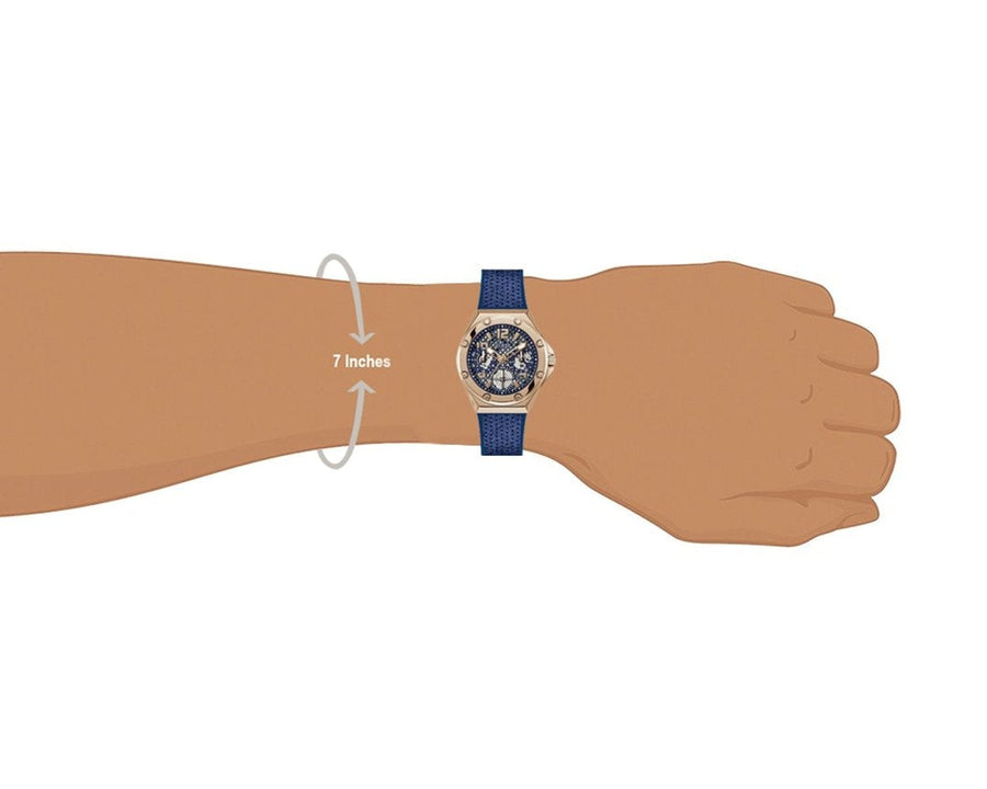 Guess Asteria Multifunction Blue Dial Blue Rubber Strap Watch For Women - GW0620L3