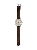 Fossil Neutra Chronograph White Dial Brown Leather Strap Watch for Men - FS6022