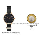 Daniel Wellington watch with 10 rupee coin comparison