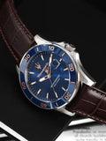 Maserati Competizione Analog Blue Dial Brown Leather Strap Watch for Men - R8851100004