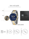 Maserati Competizione Chronograph Blue Dial Two Tone Steel Strap Watch For Men - R8873600006