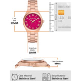 Michael Kors Lennox Analog Pink Dial Rose Gold Steel Strap Watch for Women - MK7462