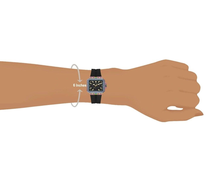 Guess Libra Black Dial Black Silicone Strap Watch For Women - GW0618L3