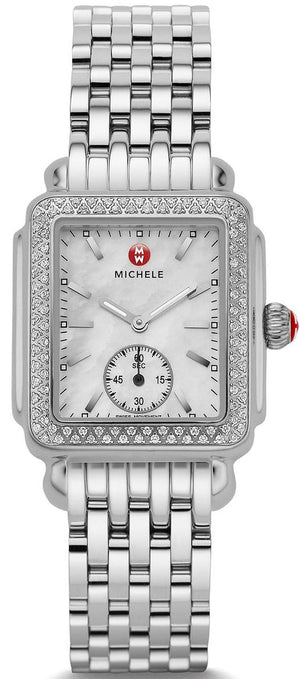 Michele Deco Silver Dial Silver Steel Strap Watch For Women - MWW06V000001