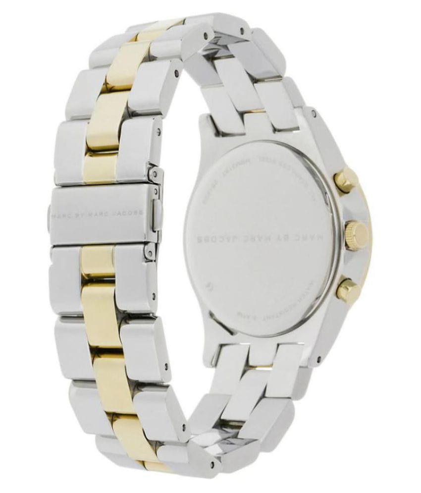 Marc Jacobs Henry Chronograph Silver Dial Two Tone Steel Strap Watch for Women - MBM3197