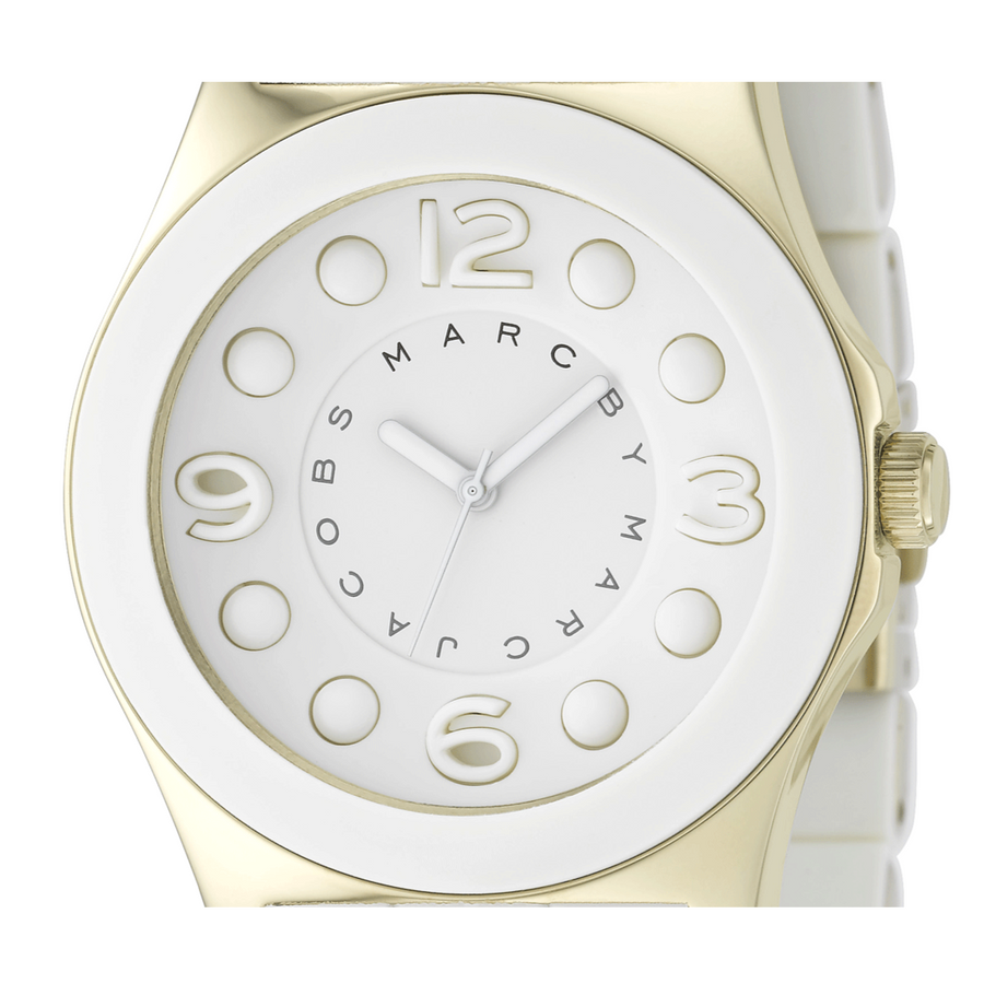 Marc Jacobs Pelly White Dial White SIlicone Strap Watch for Women - MBM2525