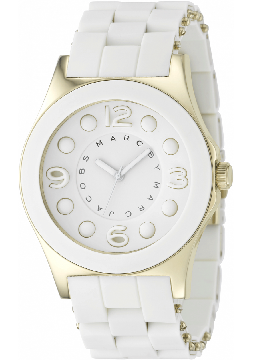 Marc Jacobs Pelly White Dial White Silicone Strap Watch for Women - MBM2526