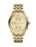 Marc Jacobs Peeker Chronograph Gold Dial Gold Stainless Steel Strap Watch for Women - MBM3393