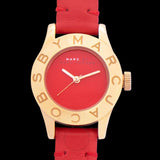 Marc Jacobs Blade Red Dial Red Leather Strap Watch for Women - MBM1210