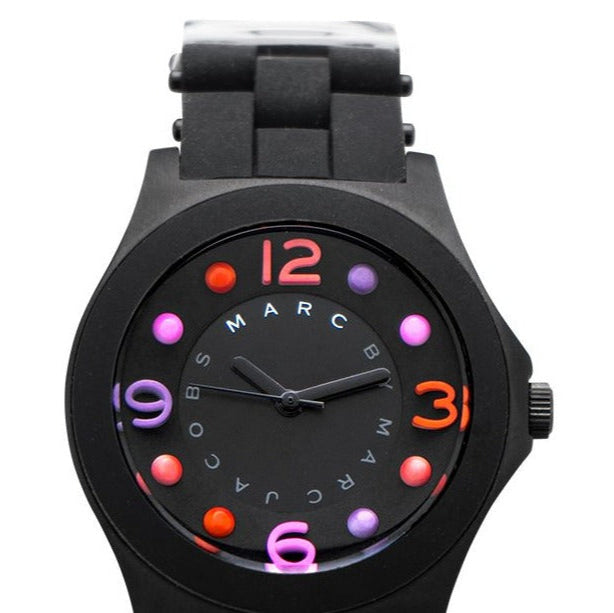 Marc Jacobs Pelly Black Dial Black Silicone Strap Watch for Women - MBM2543