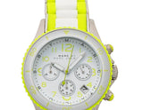 Marc Jacobs Rock Chrono White Dial White & Green Rubber Strap Watch for Women - MBM2592