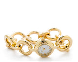 Marc Jacobs Rock White Dial Gold Steel Strap Watch for Women - MBM3005