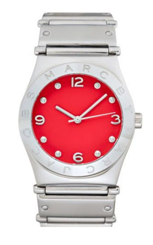 Marc Jacobs Classic Red Dial Silver Steel Strap Watch for Women - MBM3031