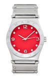 Marc Jacobs Classic Red Dial Silver Steel Strap Watch for Women - MBM3031