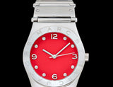 Marc Jacobs Classic Red Dial Silver Steel Strap Watch for Women - MBM3031