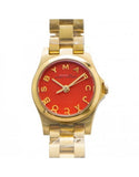 Marc Jacobs Henry Dinky Orange Dial Gold Stainless Steel Strap Watch for Women - MBM3202