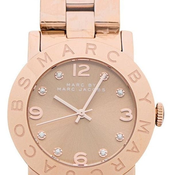 Marc Jacobs Amy Glitz Brown Dial Rose Gold Steel Strap Watch for Women - MBM3221