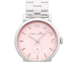 Marc Jacobs Baker Pink Dial Silver Stainless Steel Strap Watch for Women - MBM3280