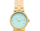 Marc Jacobs Baker Mint Green Dial Gold Stainless Steel Strap Watch for Women - MBM3284