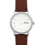 Marc Jacobs Fergus White Dial Brown Leather Strap Watch for Women - MBM8649