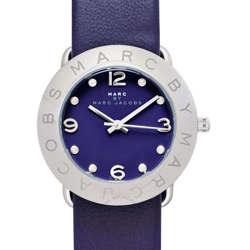 Marc Jacobs Marc Purple Dial Purple Leather Strap Watch for Women - MBM8530