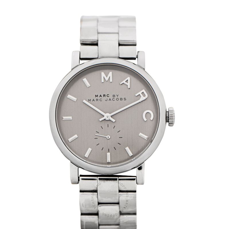 Marc Jacobs Baker Grey Dial Silver Steel Strap Watch for Women - MBM8630