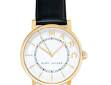 Marc Jacobs Roxy White Dial Black Leather Strap Watch for Women - MJ1532