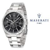 Maserati Competizione Chronograph Black Dial Silver Steel Strap Watch For Men - R8853100014