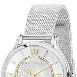 Maserati Epoca Mother of Pearl Dial Silver Mesh Strap Watch For Women - R8853118504