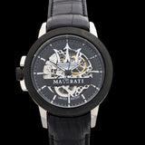 Maserati Automatic Black Dial Black Leather Strap Watch For Men - R8821119007