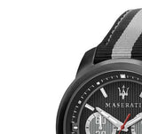 Maserati Royale 44mm Black Dial Stainless Steel Fiber Strap Watch For Men - R8871637002