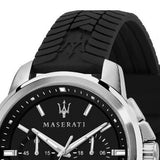 Maserati Successo Chronoraph Black Dial Black Silicon Strap Watch For Men - R8871621014