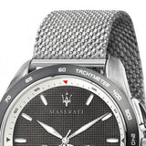 Maserati Traguardo Chronograph Black Dial Silver Mesh Bracelet Watch For Men - R8873612008