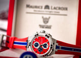 Maurice Lacroix Aikon Beach Volley Vikings Limited Edition Red Dial Red Rubber Strap Watch for Men - AI1018-SS001-530-6