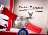 Maurice Lacroix Aikon Beach Volley Vikings Limited Edition Red Dial Red Rubber Strap Watch for Men - AI1018-SS001-530-6