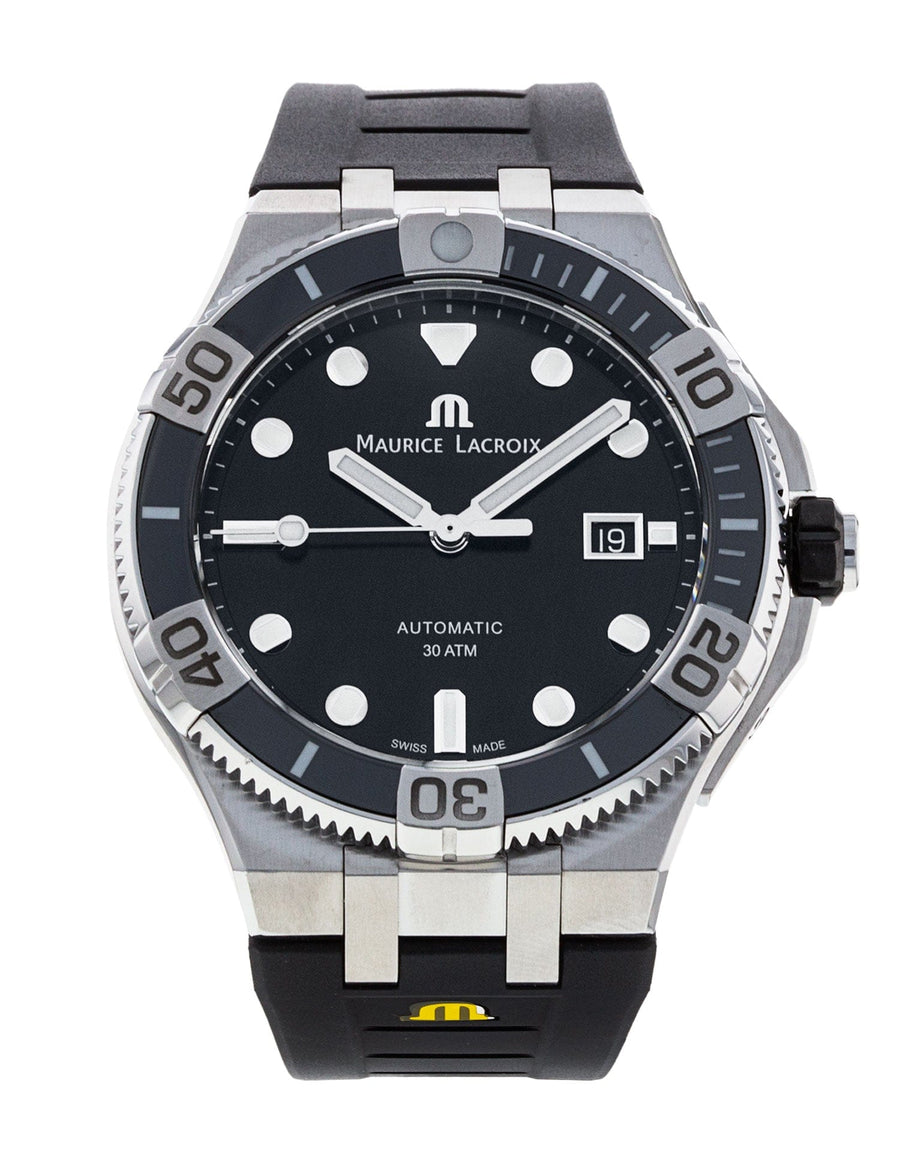 Maurice Lacroix Aikon Venturer Black Dial Black Rubber Strap Watch for Men - AI6058-SS001-330-1