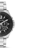 Michael Kors Brecken Chronograph Black Dial Silver Steel Strap Watch For Men - MK8847