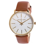 Michael Kors Pyper Quartz Silver Dial Brown Leather Watch For Women - MK2740