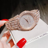 Michael Kors Lauryn Crystals Rose Gold Dial Rose Gold Steel Strap Watch For Women - MK3931