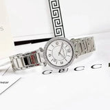 Michael Kors Parker Three Hand Mother of Pearl White Dial Silver Steel Strap Watch For Women - MK4694