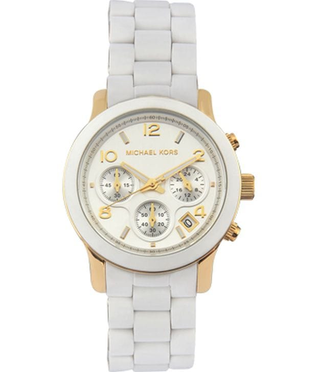 Michael Kors Runway White Dial White Steel Strap Watch for Women - MK5145