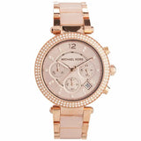 Michael Kors Parker Pink Dial Two Tone Steel Strap Watch for Women - MK5896