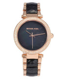 Michael Kors Parker Mother of Pearl Black Dial Two Tone Steel Strap Watch for Women - MK6414