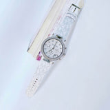 Michael Kors Parker Chronograph White Dial White Leather Strap Watch For Women - MK7226