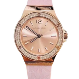 Michael Kors Mini Lennox Three-Hand Rose Gold Dial Pink Silicone Strap Watch For Women - MK7282